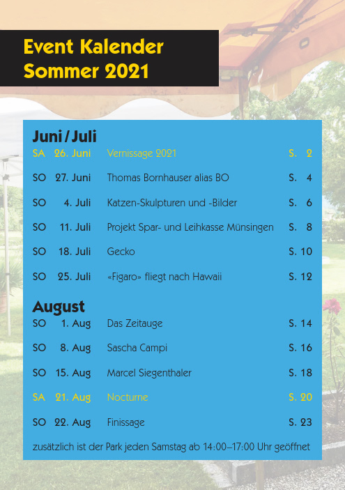 Events - Housi Knecht - Event Kalender Sommer 2021 - Schlössli Rubigen